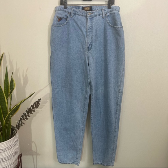 VINTAGE 90’s light wash high waisted baggy mom jeans waist size 34 faded glory - Picture 9 of 12